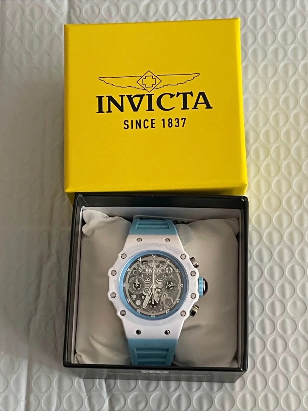 Invicta Racing Apexium Light Blue & white Unisex Watch - 41mm,New